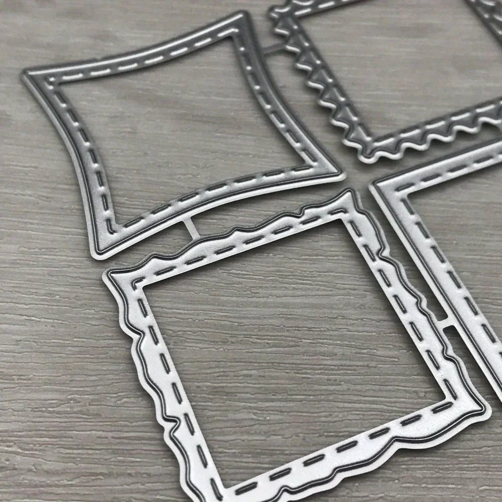 1 Stück Metall-Schneidewerkzeug, Stanzform, unregelmäßiger quadratischer Rahmen, Dekoration, Scrapbook-Papier, Bastelwerkzeug, Stanzschablonen.