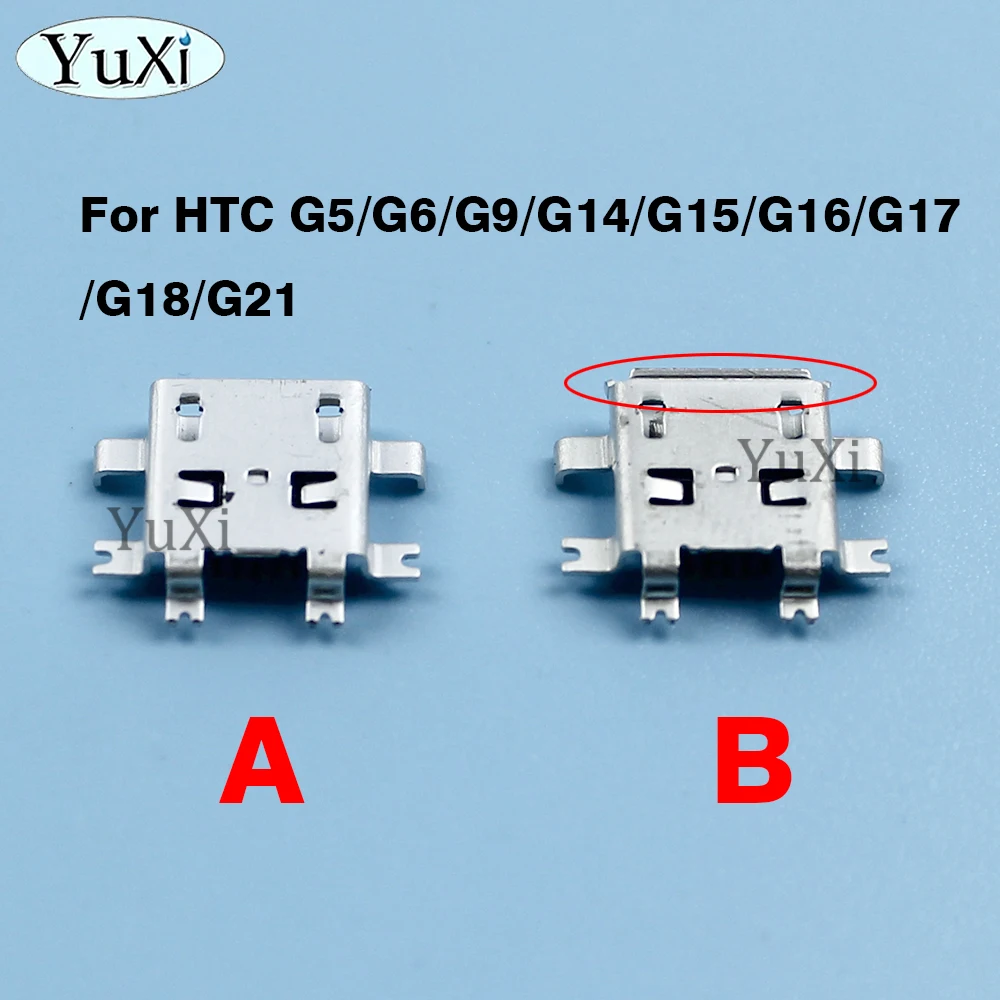 2Pcs Micro USB Charging Port Connector For HTC G5 G7 G9 G14 G15 G16 G17 G18 G21 5Pin 5P USB Charge Socket Tail Plug