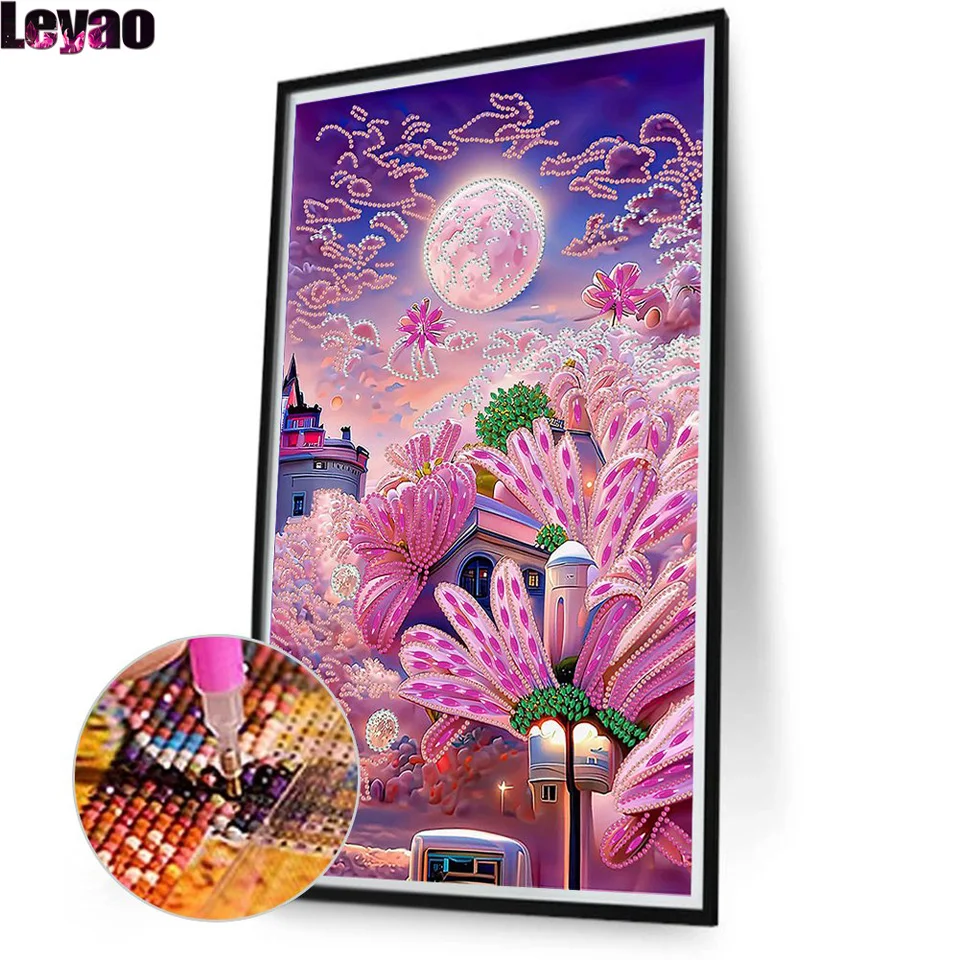 Large Neverland Ranch 5D Full Drill DIY Diamond Embroidery Mosaic Kit Landscape Flowers Picture Crystal Diamond Painting