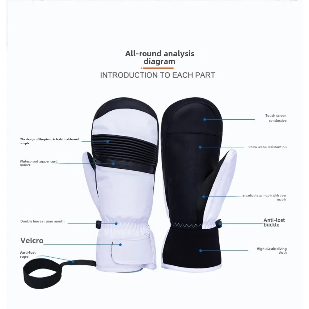 2024 novo inverno snowboard luvas de esqui esportes ao ar livre à prova de vento à prova dwindproof água tela toque luvas de esqui para homens mulheres luvas quentes