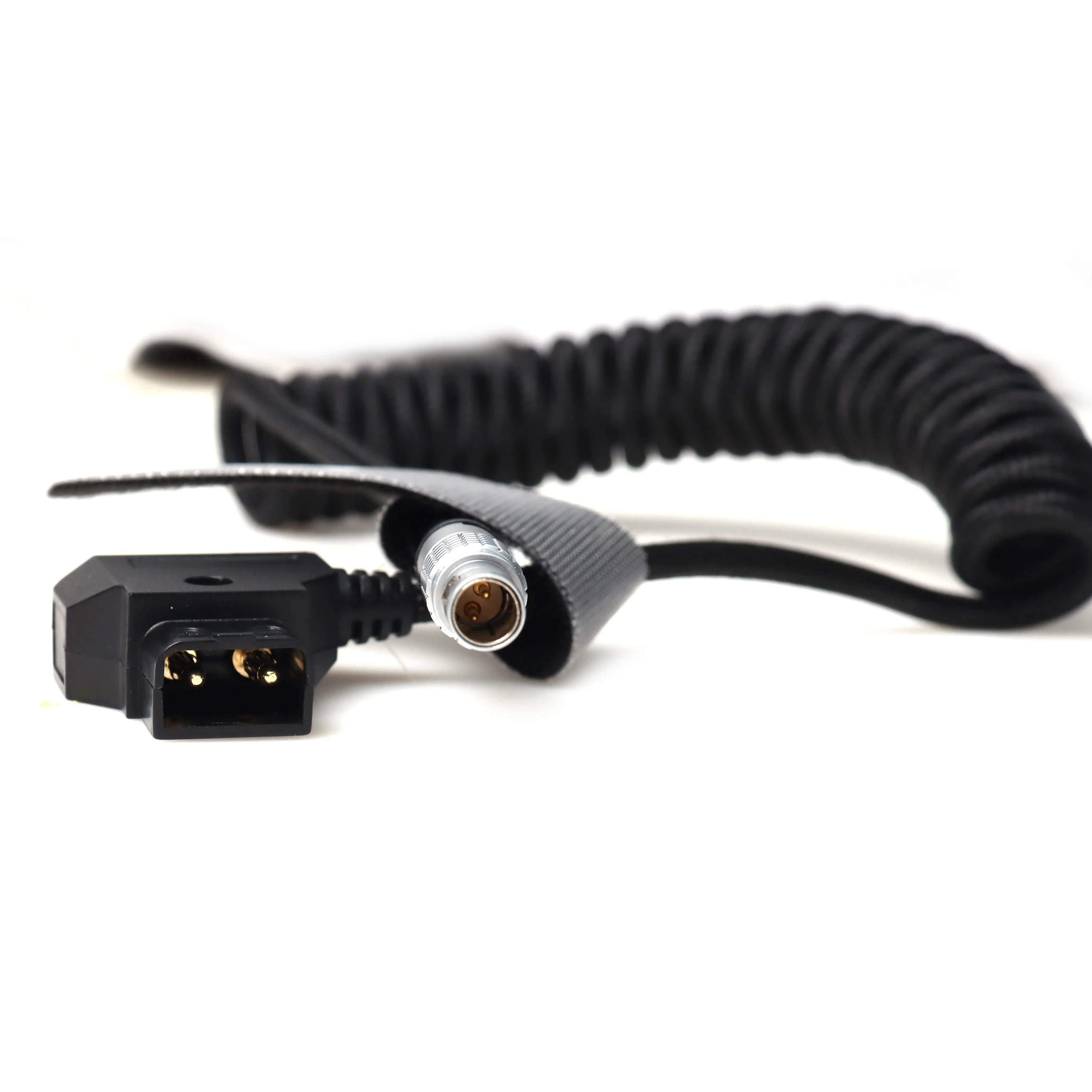 Red/Black DC Battery Spring Cable D-Tap to 0B 2Pin Nylon Straight Spring Cable for Camera Product Power Cord