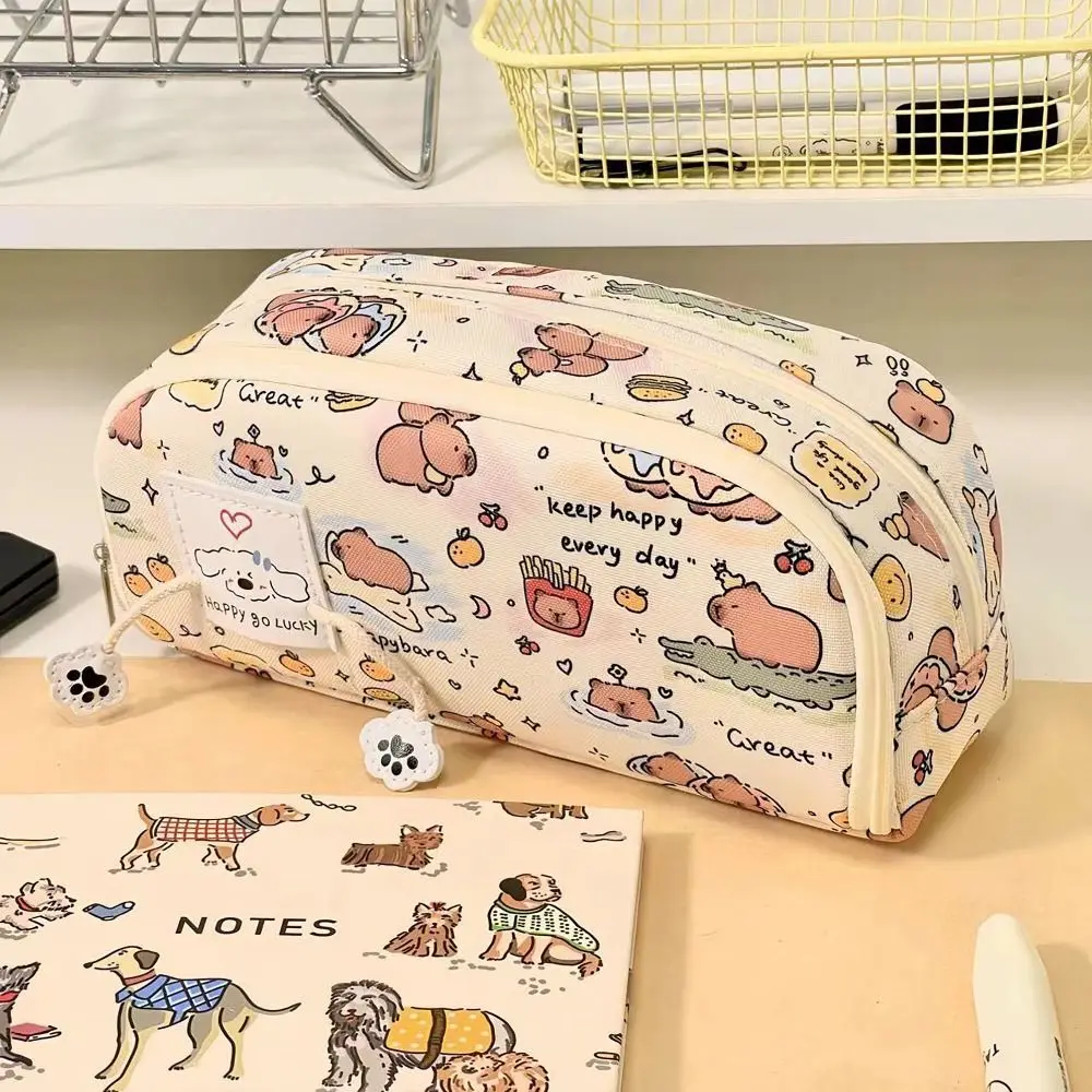 Capivara Lápis Caso Flip Capa, Alta Aparência Pen Bag, Papelaria De Grande Capacidade Bolsa De Armazenamento, Presente Criativo Do Estudante