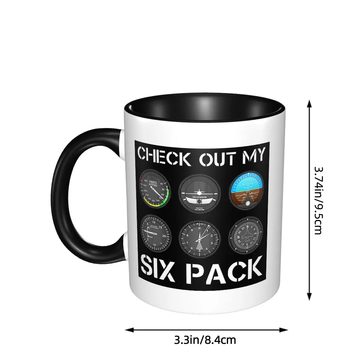 مضحك الطيار الأعلى طائرة ستة حزمة أدوات الطيران القدح مضحك أكواب القهوة السيراميك أكواب الشاي كوب حليب درينكوير هدايا للأصدقاء