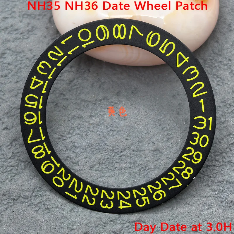 Customized NH35 Movement Dial Patch Day Date at 3.0H Fits NH35 NH36 4R35 4R36 Automatic Movement NH35 NH36 Date Dial Wheel Patch