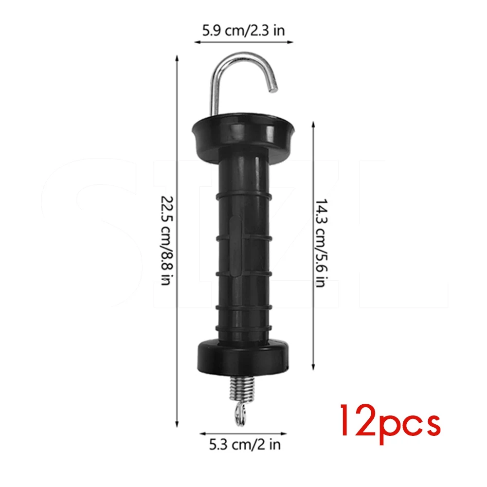 【Flash-Deal!】12 Pcs Insulated Fence Plastic Gate Handle Insulated Spring Tension For Pasture Gates Replacement Accessories For F