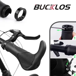BUCKLOS Ergonomics Bicycle Grips Horn Shaped Lock on Handle Cover Aluminum Alloy Rubber MTB Cuffs Folding Bike Parts
