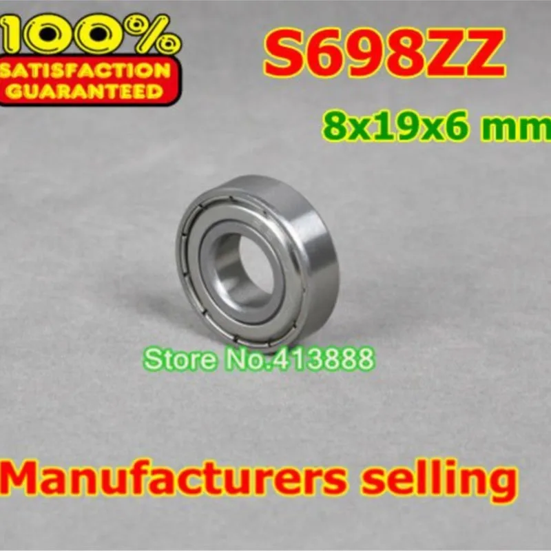 NBZH bearing(1pcs) SUS440C Environmental Corrosion Resistant Stainless Steel Deep Groove Ball Bearings S698ZZ 8*19*6 Mm