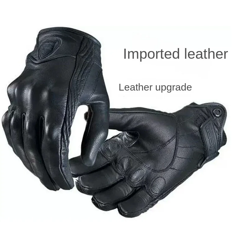 

1PCS Leather Gloves Motorcycle Breathable Gloves Racing Off-road Drop Gloves Touch Screen Icon, S-XXXL