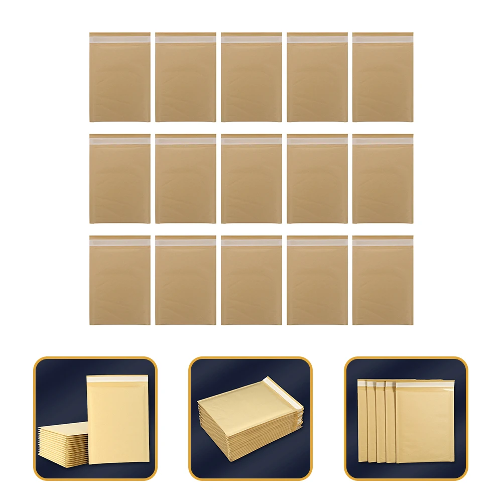 

25 pcs Kraft Paper Envelopes 16x22cm Bubble Mailers Waterproof Tear Resistant Ideal for Shipping Files PE Material