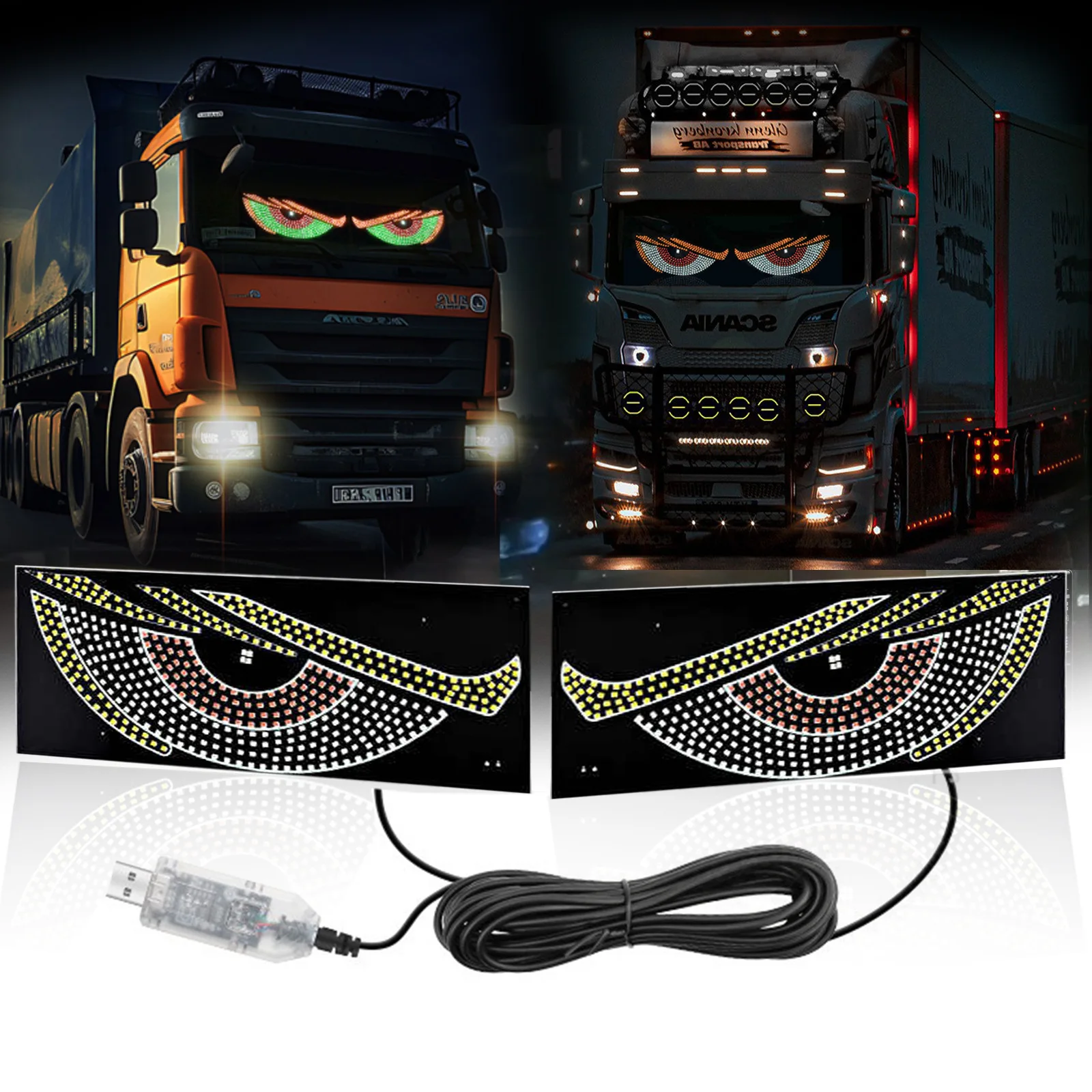 

Devil‘s Eyes LED Matrix Panel Screen Light Remote Control Animation Display LED Screen Light for Car Truck Windshield