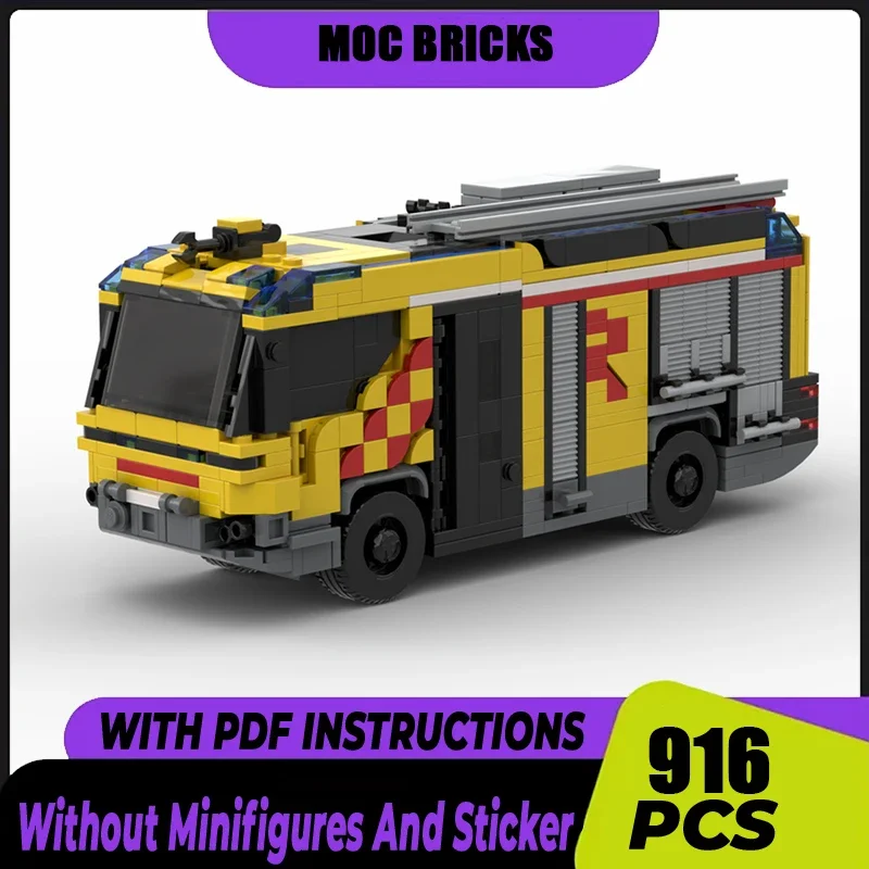 Car Series YcMoc Building Blocks Berlin Dubai Hybrid Fire Truck Engine Technology Brick Brand-name Vehicle DIY Toy For