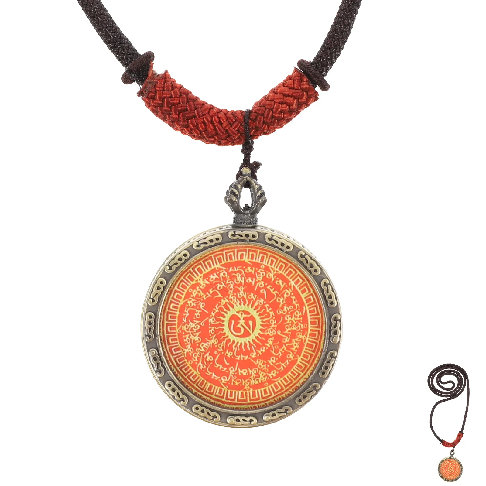 

Tibetan Thangka M Necklace Clavicle Pendant Decor Lightweight Retro Women Festival Party Accessories Elegant Simple