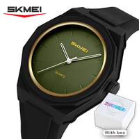 SKMEI fashion﻿ Men's Casual Circular Quartz Watch Men dial Waterproof Silica Gel Band Young Male Clock Simple Wristwatch 2470