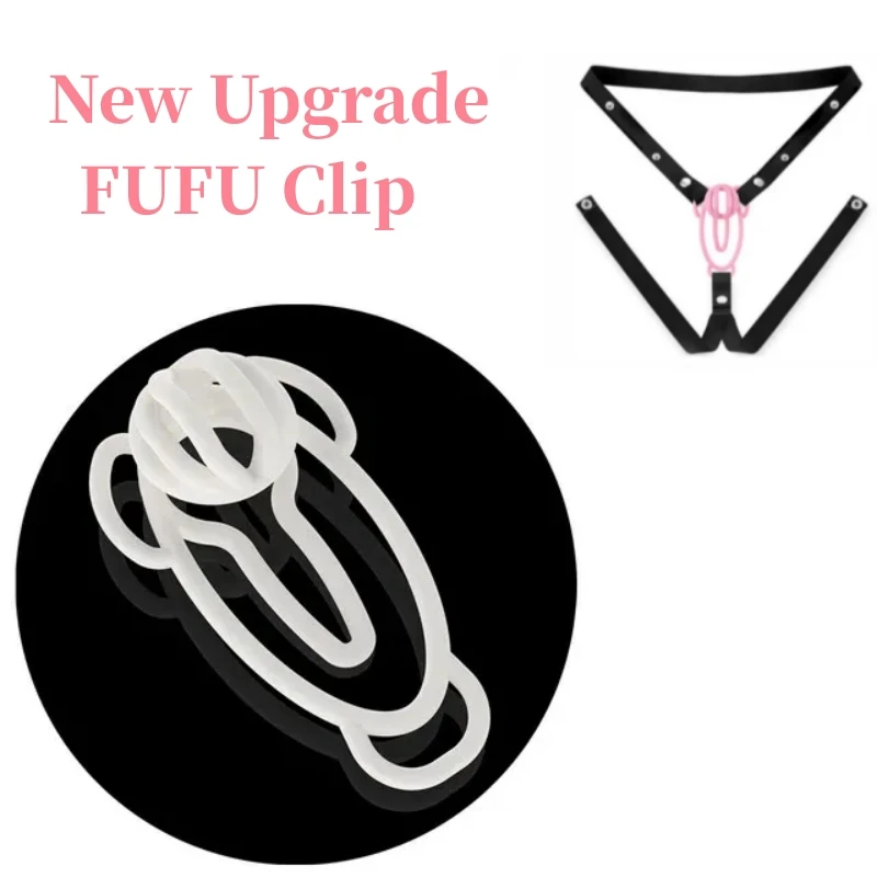 New Upgrade FUFU Clip Panty Chastity Belt for Sissy Mimic Female Pussy Chastity Device Anti-Cheating with Fake Bottom Cock Cage