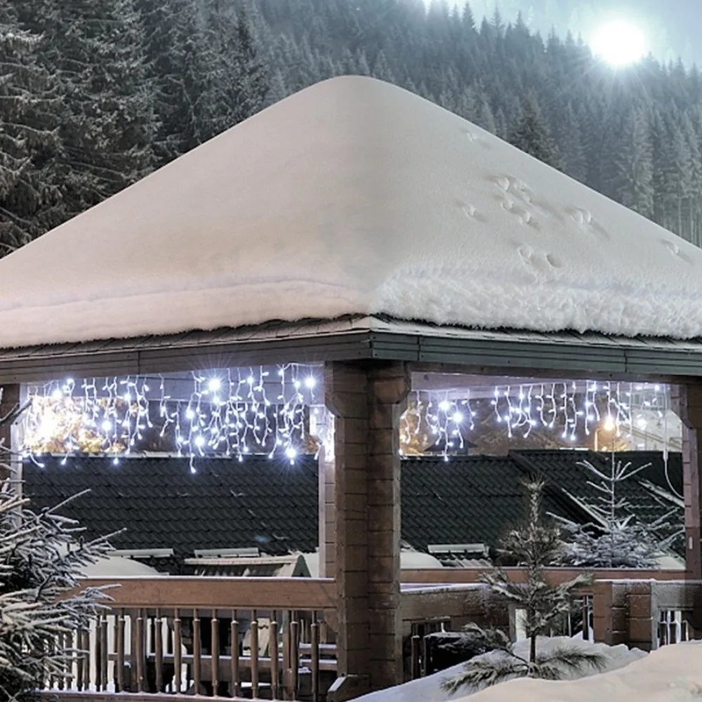 4 متر/7 متر طول الشمسية LED الستار ضوء مقاوم للماء الترا برايت عيد الميلاد جارلاند ضوء 8 طرق شلال الجنية ضوء عطلة الطرف #3