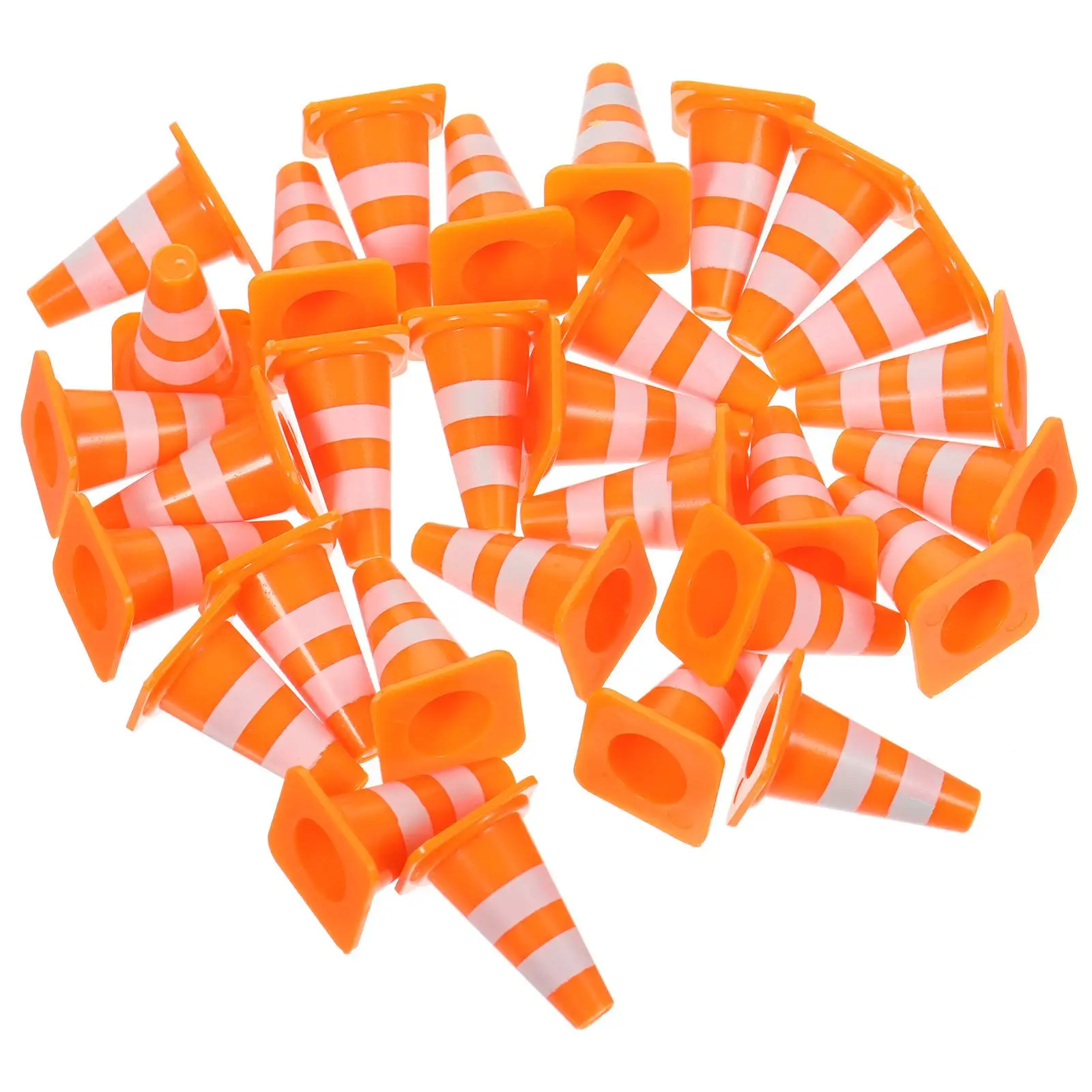 

30 Pcs Traffic Cognitive Toys Mini Cones Road Signs Barricade Construction Kids Educational Playset Lightweight Compact Storage