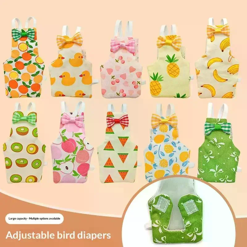 /TPz/Cute Colorful Parrot  Bowtie Washable Parrot Flight Suit Breathable Keep Birds Clean Pet Bird Clothes Daily Clothing New
