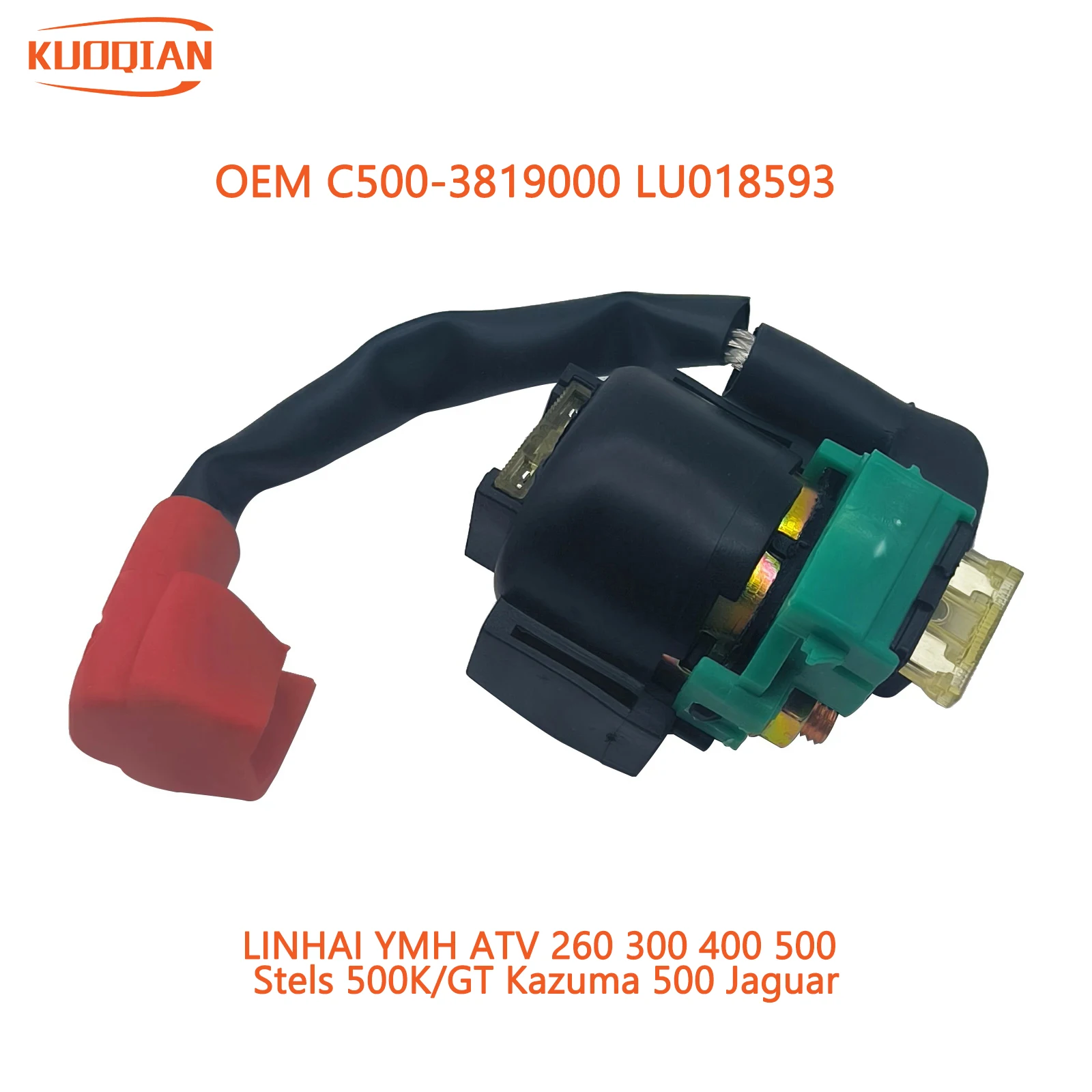 12V Starter Relay Solenoid for Kazuma Jaguar 500cc 4x4 Quad ATV Stels 500 K/GT J500 C500-3819000 LU018593 Kawasaki KLF220