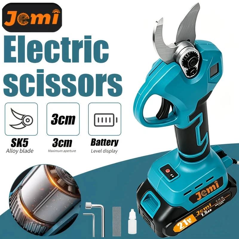 Jemi Tool – elektryczna kosiarka bezszczotkowa o mocy 1200 W, średnica noża tnącego 40 mm, idealna do pielęgnacji ogrodu i przycinania drzew.