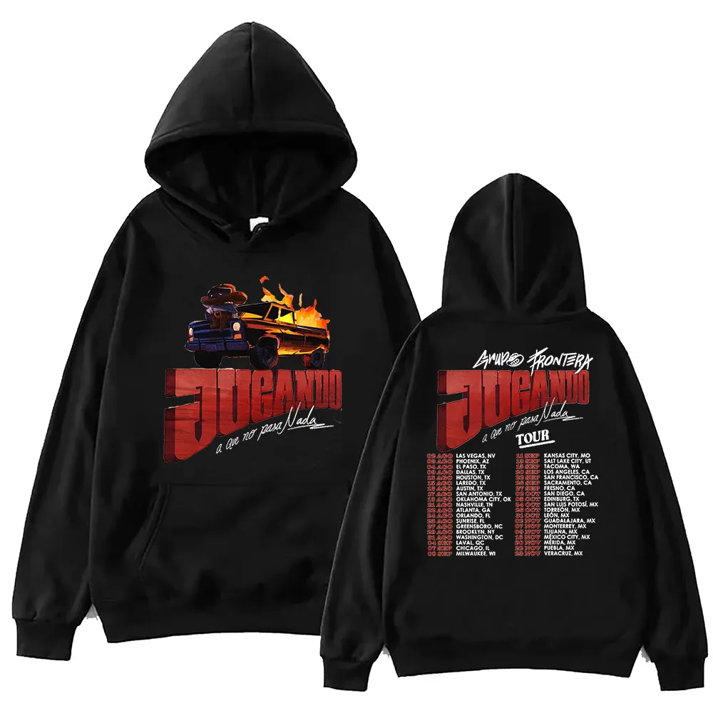 

Jugando A Que No Pasa Nada Grupo Frontera Hoodie Harajuku Hip Hop Pullover Tops Sweatshirt