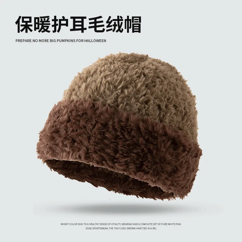 قبعة فرو الأرنب الصناعي المرأة العصرية عادية لينة قبعة الشتاء الدافئة موضة تنوعا محبوك قبعة الإناث الباردة برهان بيني الإناث #4