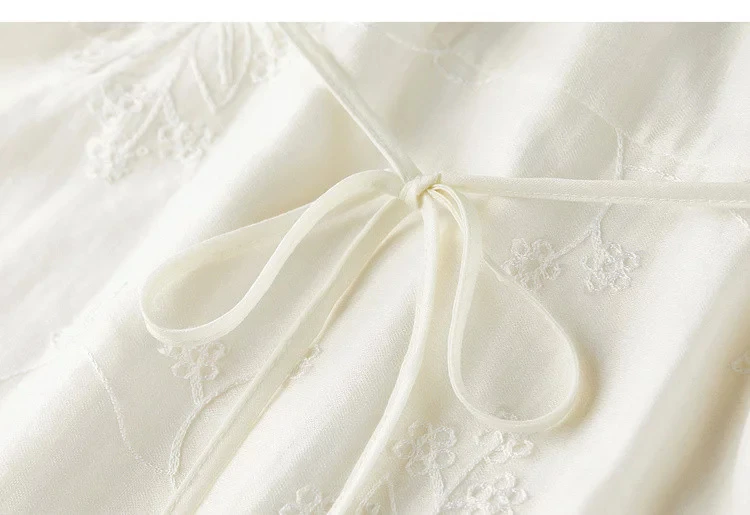 SENTUBILA Damen Lyocell-Kleider 2026 Sommer Elegantes Resort-Style A-Linien-Midikleid mit Wendehals und Stickerei für den Strand 162LO5639 – Detail 29