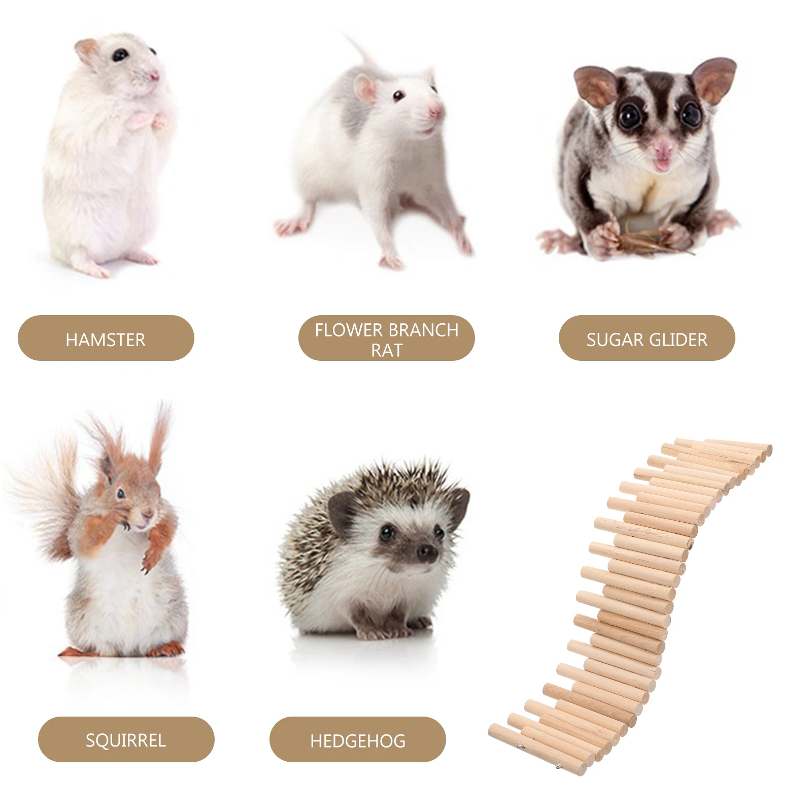 

Hamster Stair Fence Tunnel Toys Small Pet Exercising Table Shaped Animal Ladder Hideout and Exploration Climbing Rack