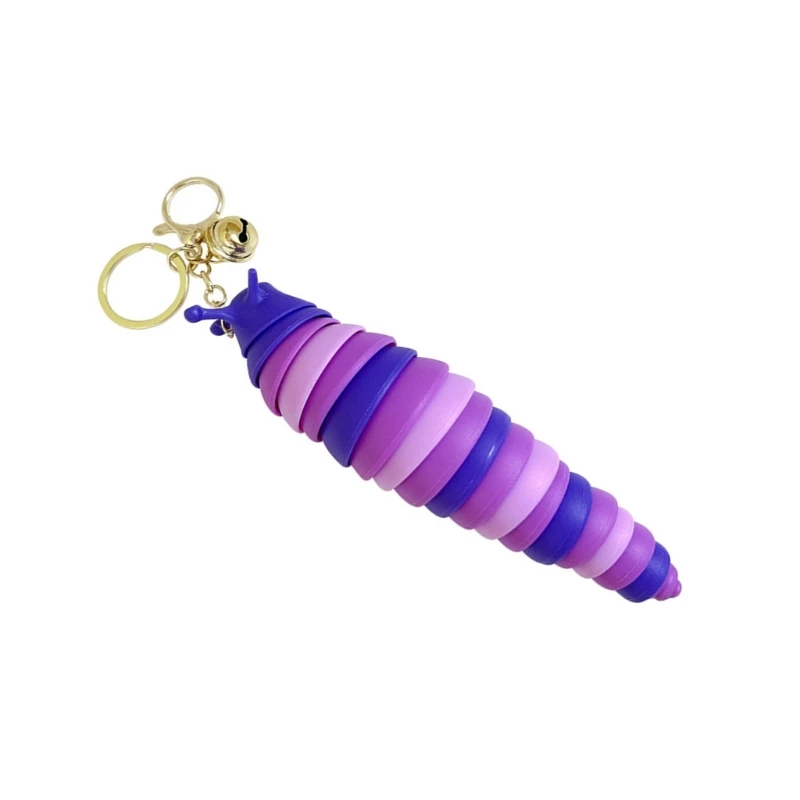 Colorful Caterpillars Keychain Attached to a Cartoon Animal Bag Pendant