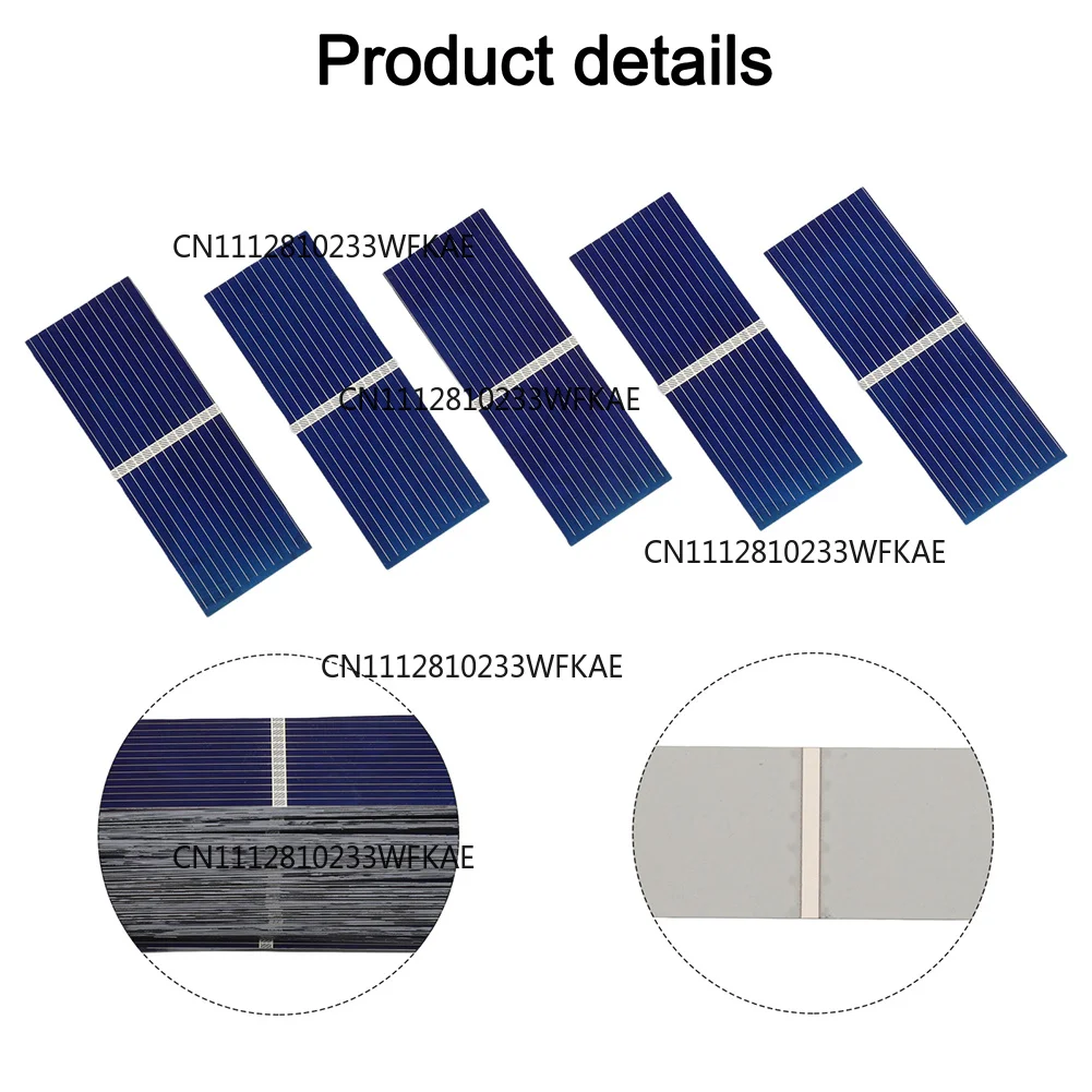 100pcs 0 5V For Solar Cells for Custom DIY Applications 39mm x 19mm Polycrystalline Silicon for Energy Efficiency