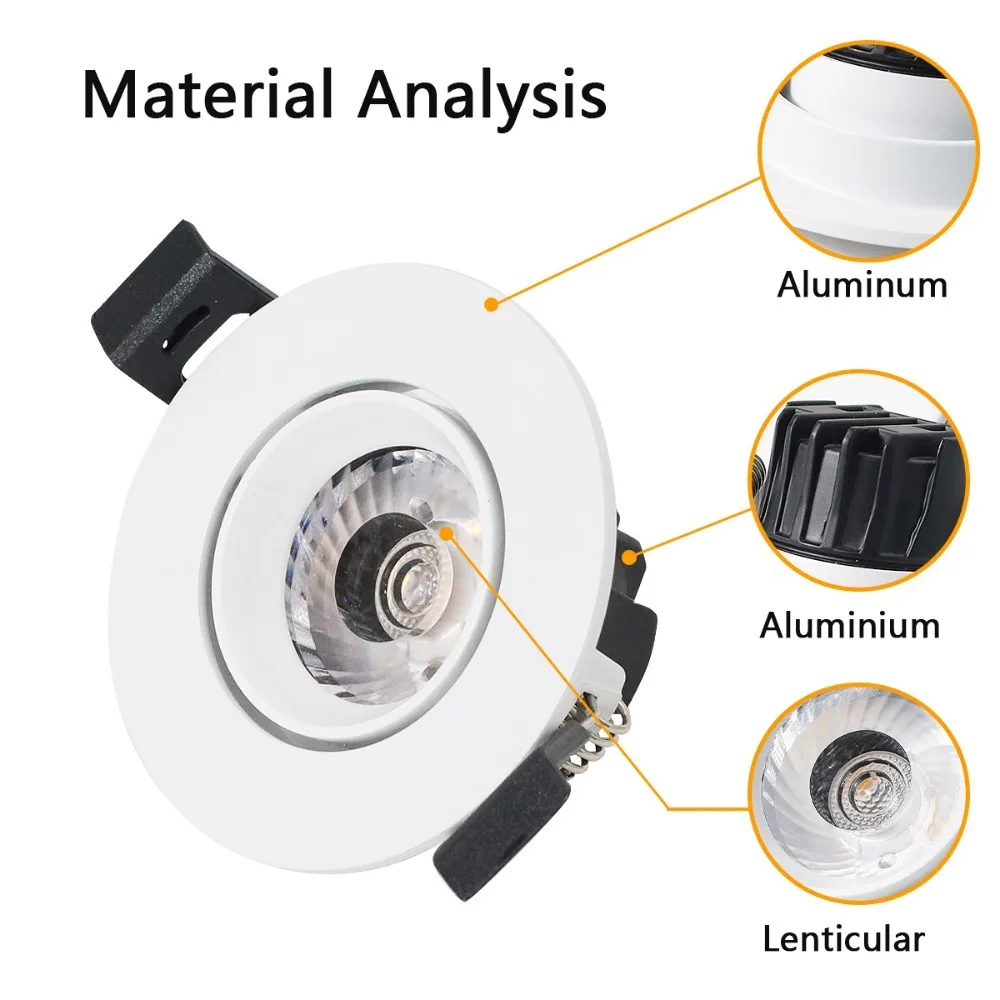 3 واط/5 واط صغيرة COB Led الجولة راحة الأضواء إضاءة الخزانة مصابيح ضوء السقف مع LED سائق AC85-265V لغرفة النوم المعرض