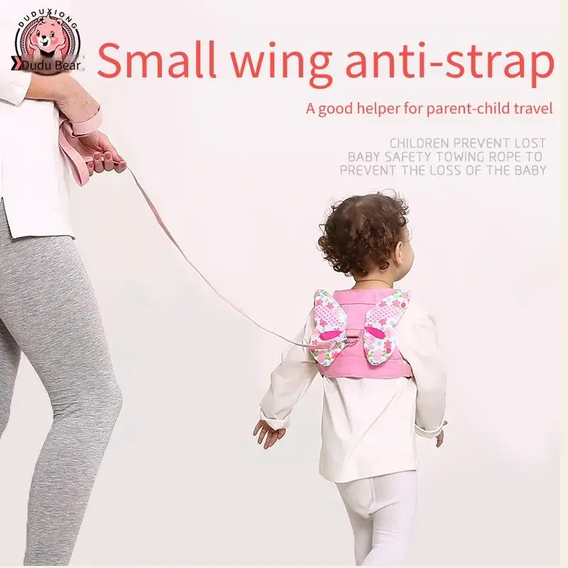 Bebê aprendendo a andar mochila com alça anti-perda crianças anti-perdido corda de tração pequena asa design anti-perdido arnês criança