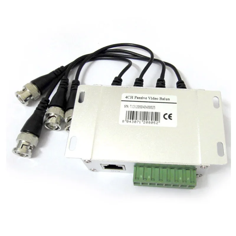 4-канальный видеобалун для видеонаблюдения, 4-канальный пассивный передатчик BNC «мама» на UTP Rj45 Cat5 4-канальный видеобалун для видеонаблюдения, 4-канальный пассивный передатчик BNC «мама» на UTP Rj45 Cat5