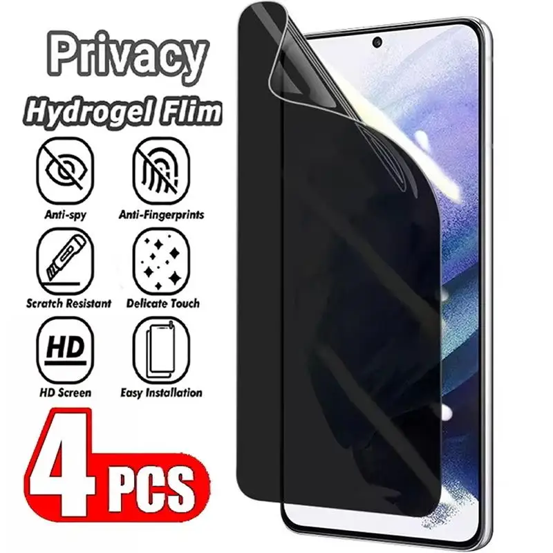 4Pcs Anti-spy Hydrogel Film For Vivo V50 V60 Lite 5G V70 FE Elite Privacy Screen Protector Without Fingerprint Ulock