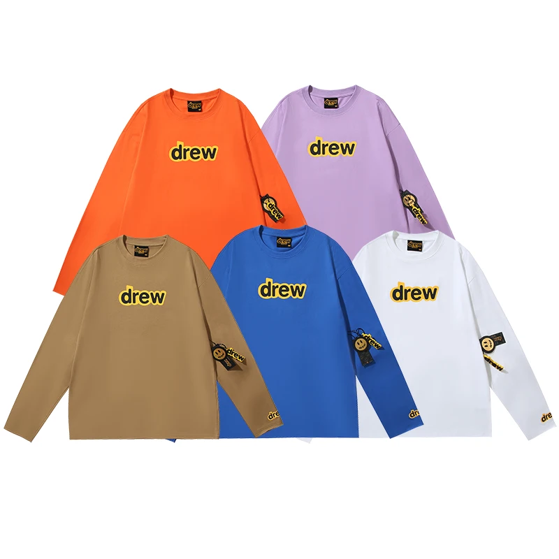 

Drew House New drew Letter Long Sleeve Shirt Men's and Women's Long Sleeve graphic t shirts streetwear men clothing