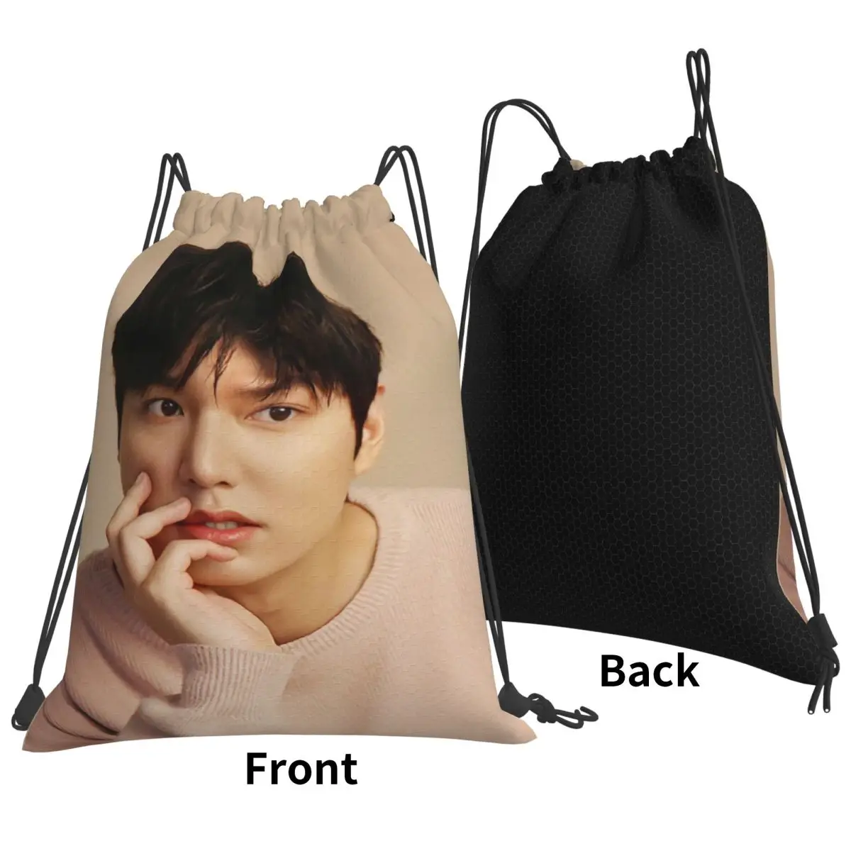 

Kpop Lee Min Ho Backpacks Multi-function Drawstring Bags Sports Bag Book Bags for Travel Students