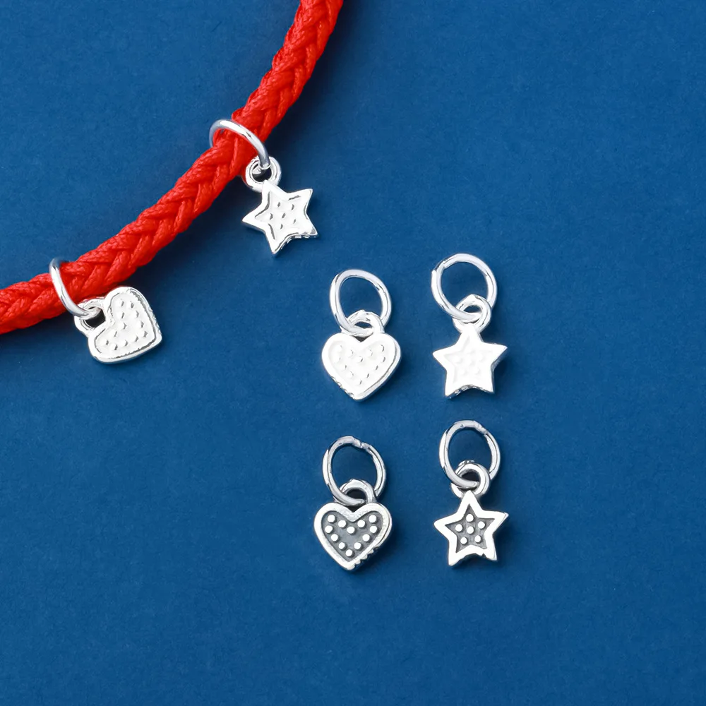 

Подвески из серебра 925 пробы, мини-сердце, звезда, милое ожерелье, кулон, аксессуары ручной работы, подвески для браслета Plata 925 JHA149