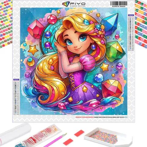 Disney 5D Diamond Paintings Gemston Princesses Rapunzel Moana Diamond Mosaic Embroidery DIY Cross Stitch Kit Home Decor