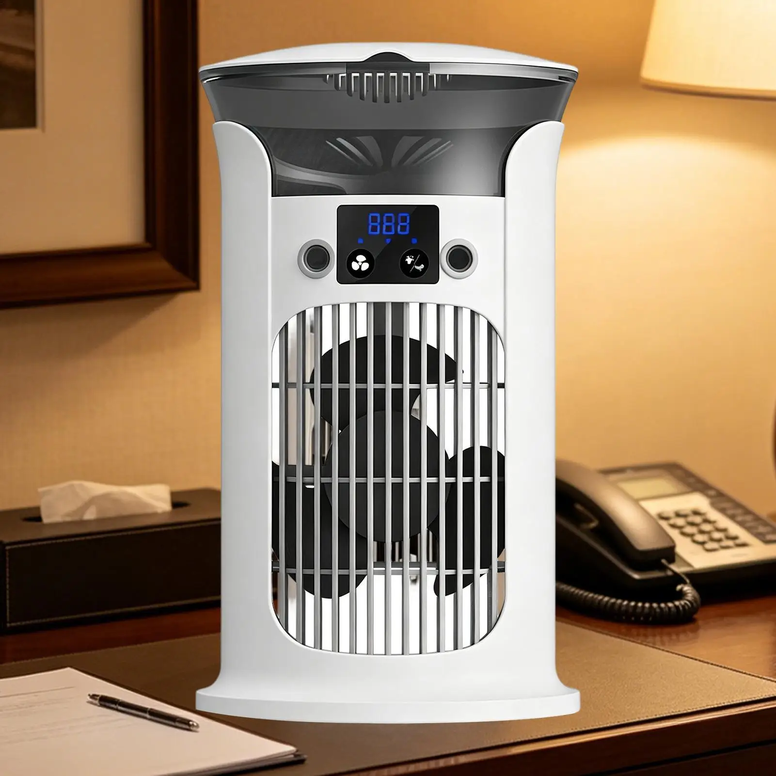 Mute Desktop USB Mini Portable Air Conditioner Fan for Room Home Camping Humidifier Water Mist Cooling Fan Night Lamp Air Cooler