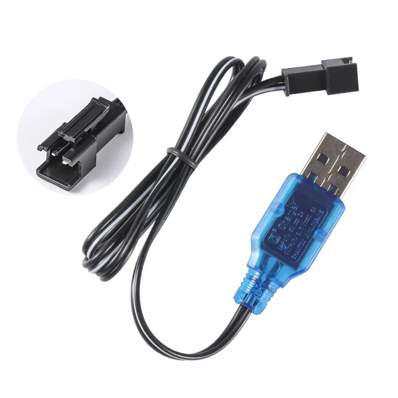 1PCS 3.7V 400mA NiMh/NiCd Battery USB Charger Packs SM 2P Forward Plug Electric Toy USB Charging Cable