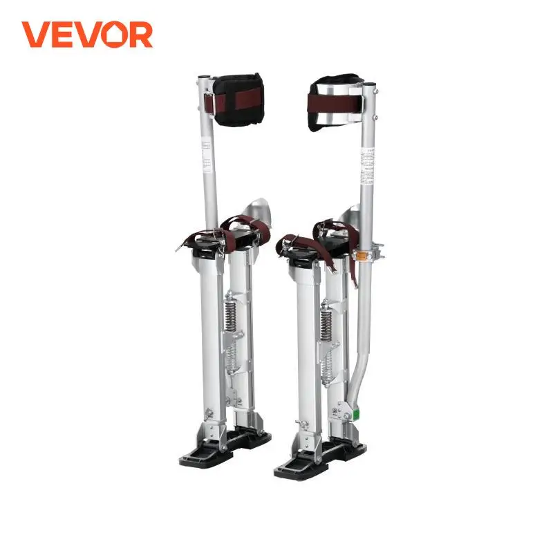 VEVOR Drywall Stilts 18\'\'-30\'\'/36\'\'-50\'\' Adjustable Aluminum Tool Stilts with Protective Knee Pads Non-Slip Work Stilts for Home