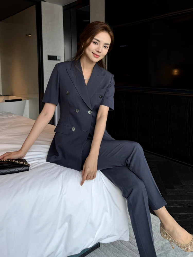 

Летний повседневный деловой костюм-тройка для женщин: тонкий, элегантный, приталенный, высококачественный, модный