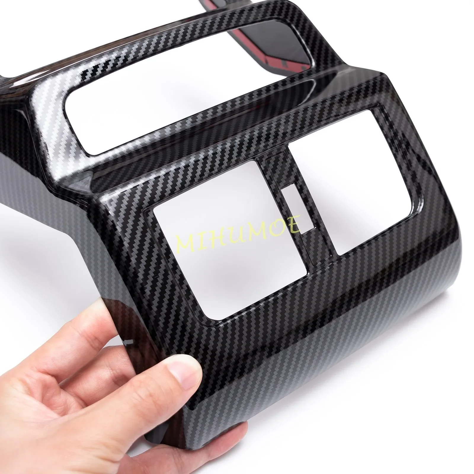 Carbon Fiber Car Rear Armrest Box Air Vent Cover Trim For 2017-2024 Audi Q5 FY SQ5 Sportback 2023 2022 2021 2020 2019 2018