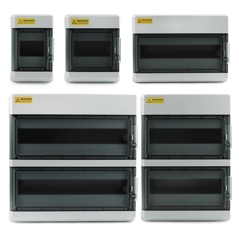 HS-4/6/9/12/15/18/24/36 WAY IP65 Waterproof Distribution Box ABS Plastic Electrical Enclosure Outdoor Switch Junction Box DIY GO