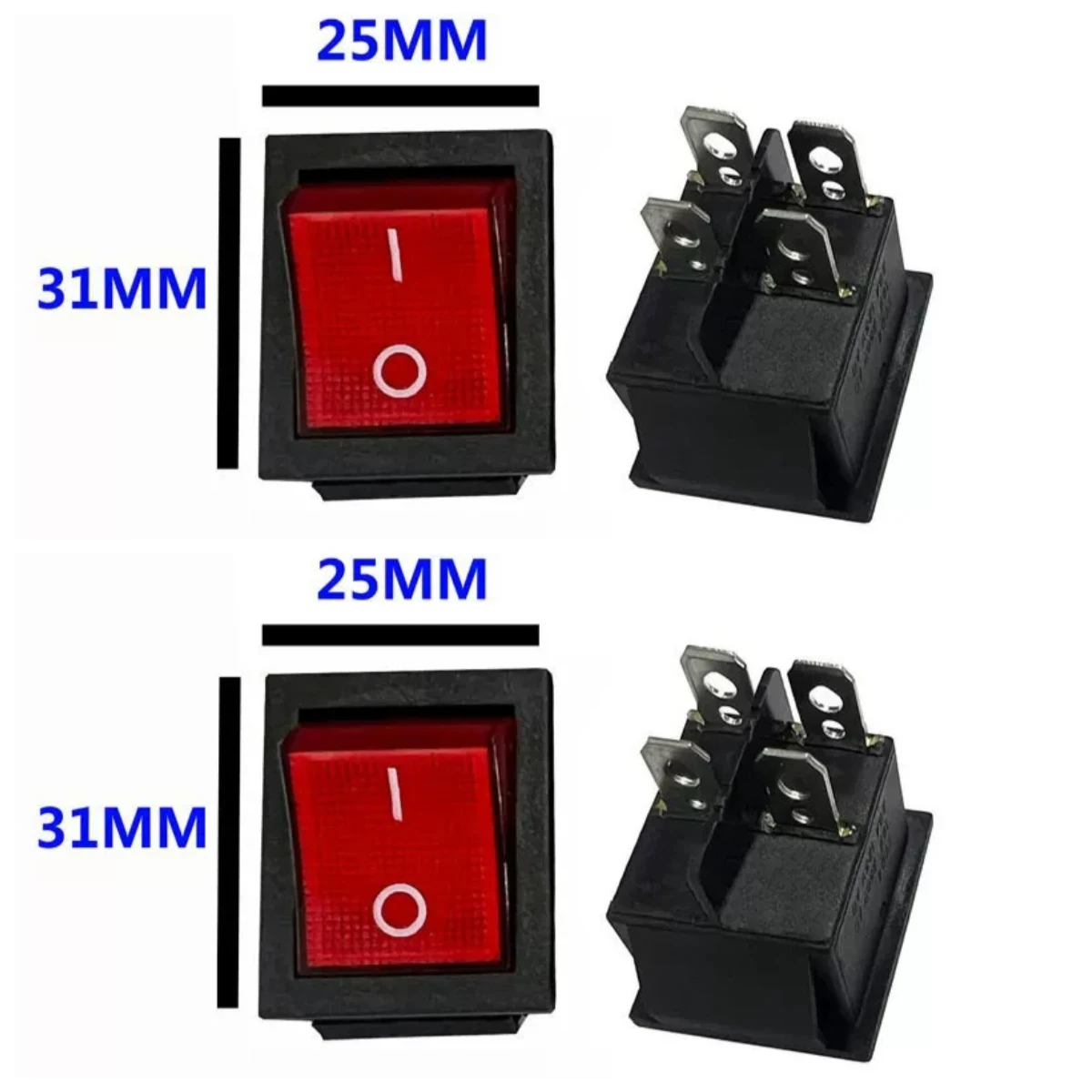 JD03-A1 Silver Contact Boat Type Switch With Light High Current Power Switch For Welding Machine 16A 25A 30A
