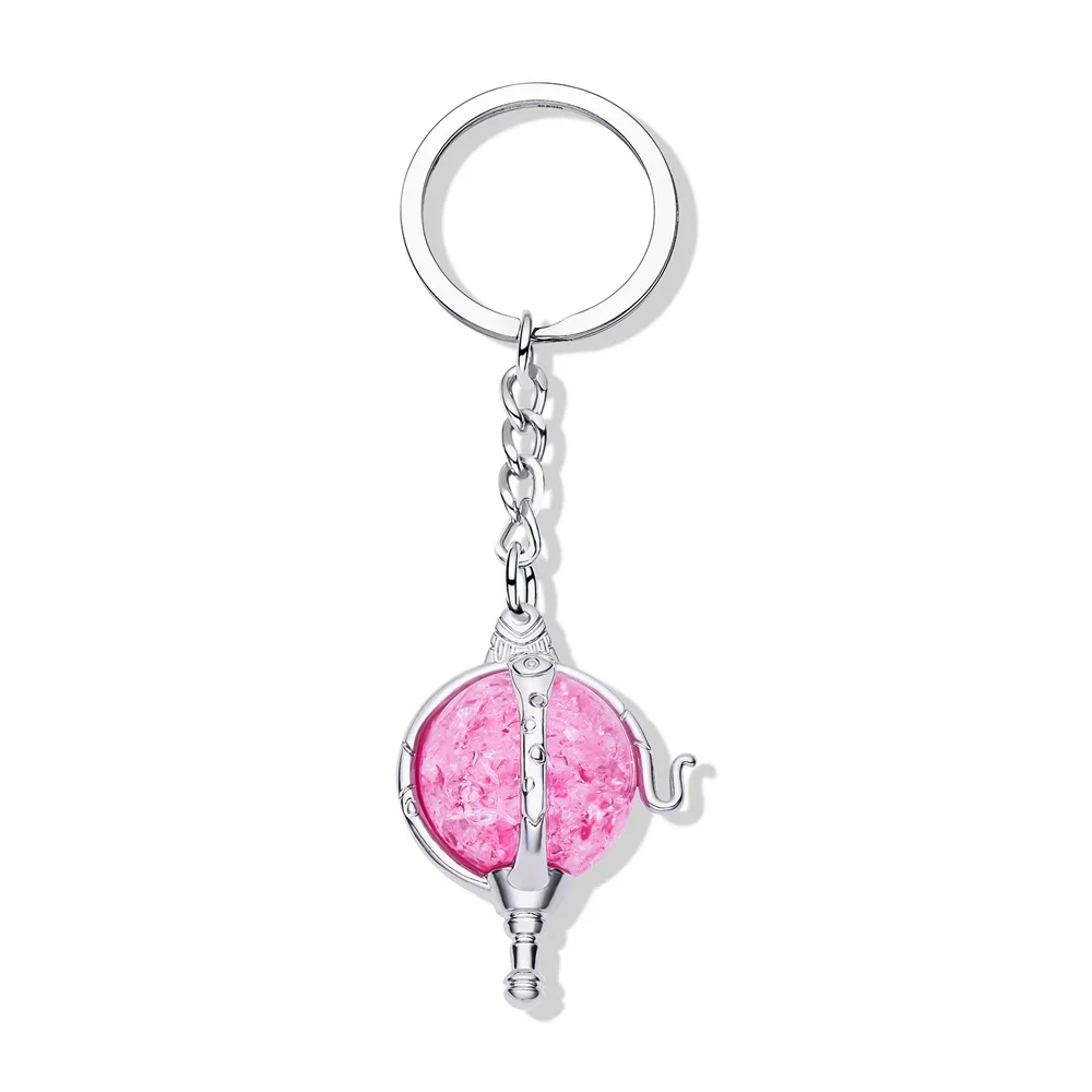 W.i.t.c.h. Heart of Kandrakar Pink Crystal Pendant Keychain Classic Cartoon Cosplay Kawaii Jewelry for Girl Woman Dream Fan Gift