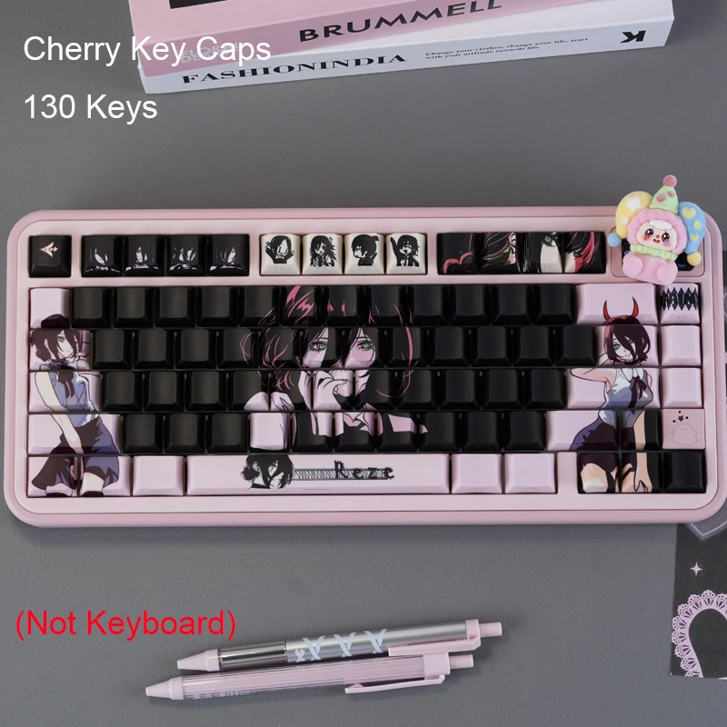 

Колпачки для клавиш японского аниме Cherry 130 клавиш PBT сублимационная краска на заказ колпачки для клавиш набор для механической клавиатуры 61/68/75/82/84/87/98/104
