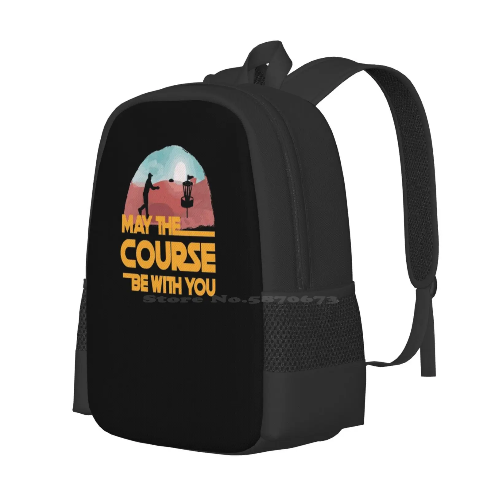 May The Course Be With You Hot Sale Schoolbag Backpack Fashion Bags Disc Golf Golf Lover Golf Court Tree Lover Weekend Buddy