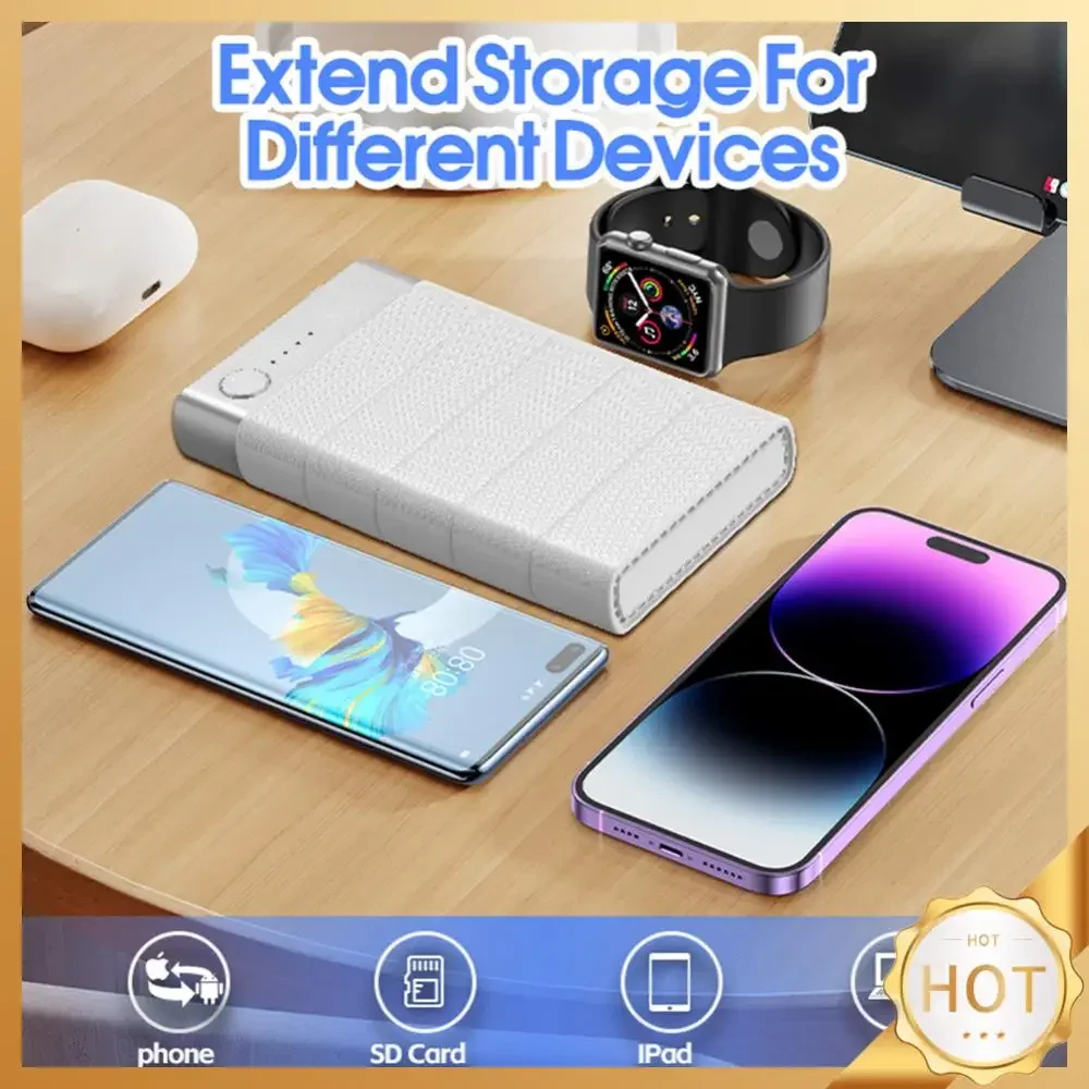 500G/1TB External Hard Drive Photo Stick 5000mAh Power Bank Portable External Hard Drive External HDD for iPhone MacBook