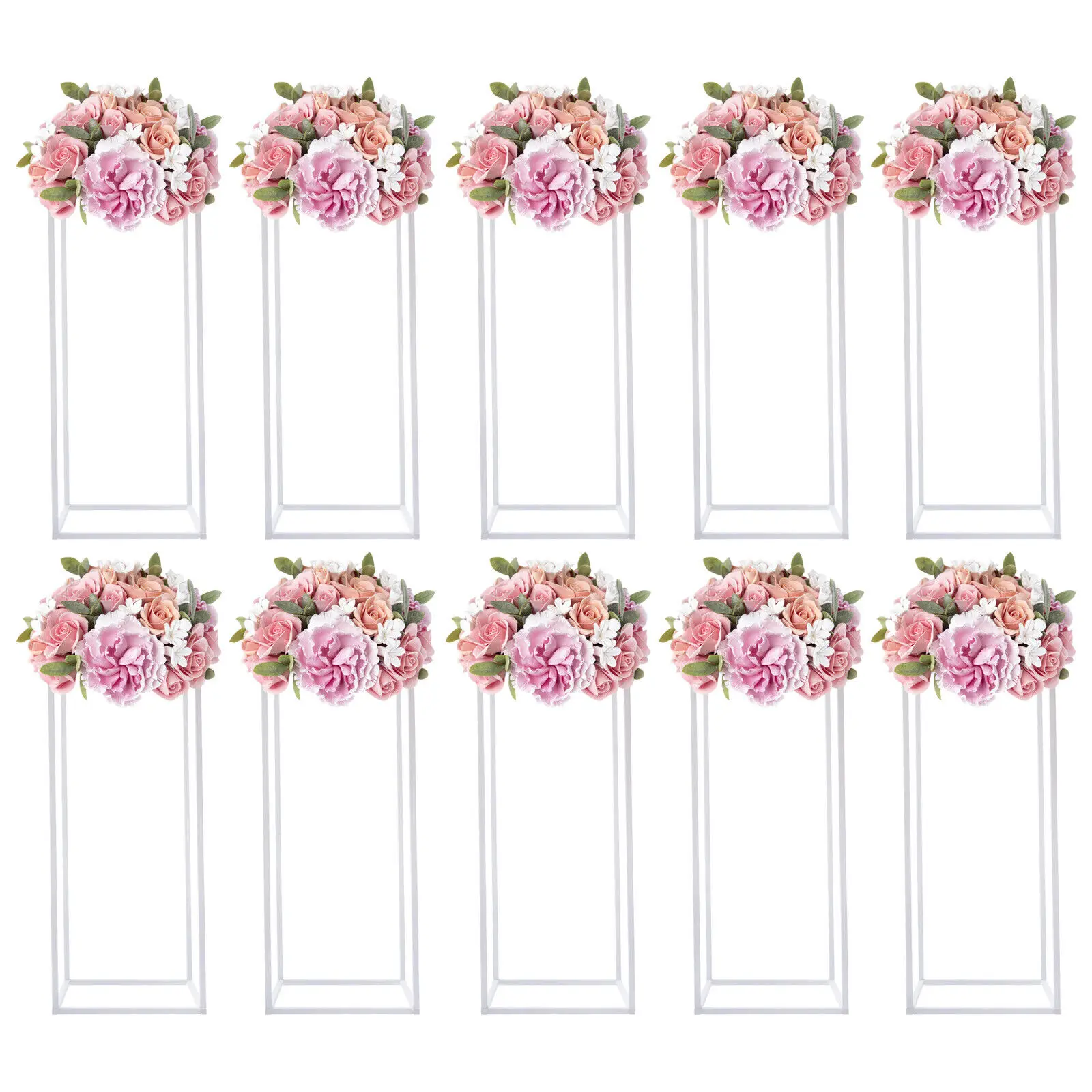 10x Flower Rack Column Stand White Wedding Party Flower Balloon Display Stand US