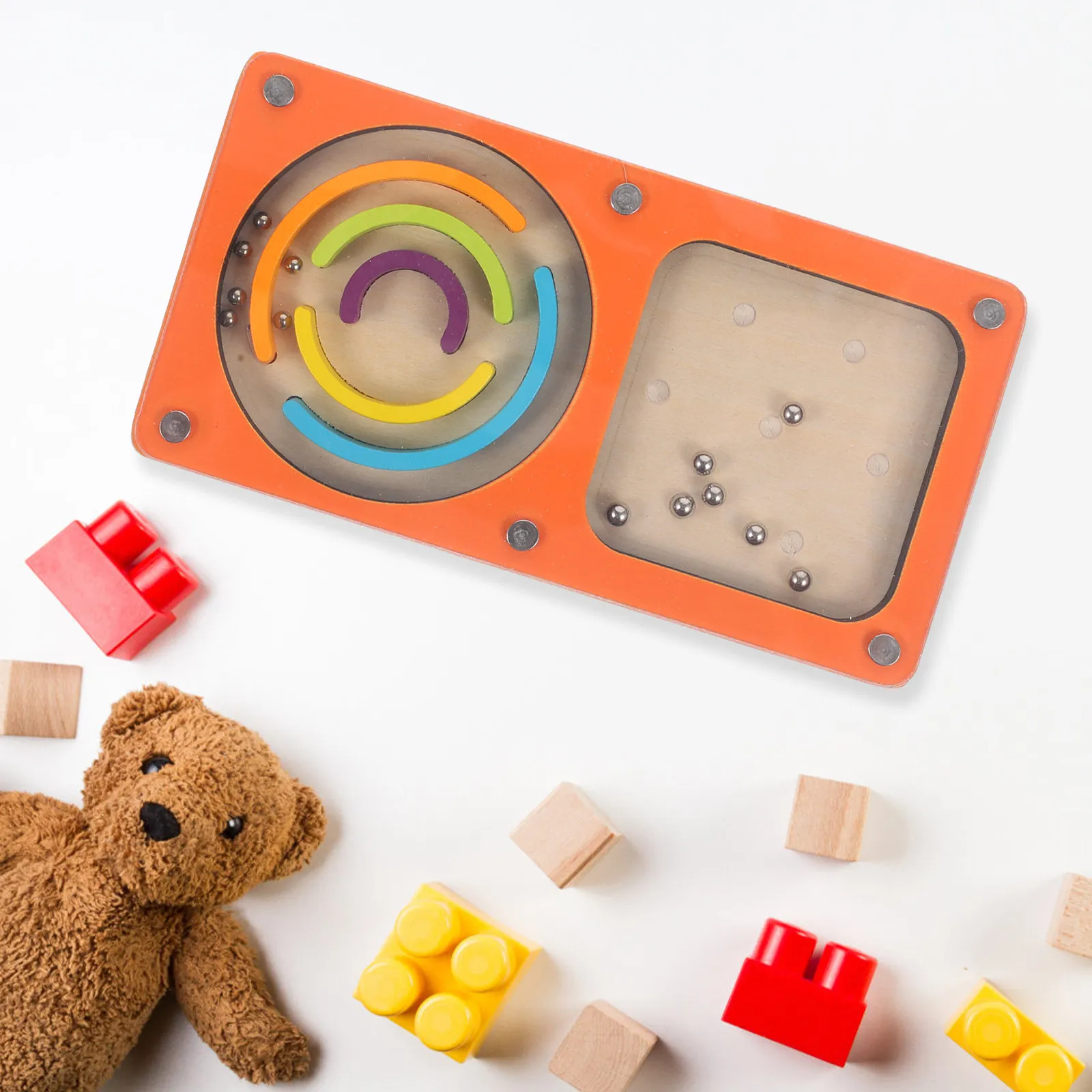 

Sturdy Wooden Pinball Machine Plaything Compact Desk Game for Children Early Education Interactive Fun Dexterity Development